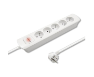 Qoltec Listwa zasilająca - 5 gniazd, 1.8m, biała - 1122534 - zdjęcie 2